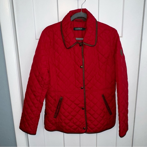 Lauren Ralph Lauren Jackets & Blazers - Lauren Ralph Lauren Red Quilted Jacket - Size Medium